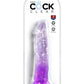 King Cock Clear Dildo - Clear/Purple - 8in