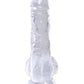 King Cock Dildo with Balls - Clear - 5in