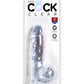 King Cock Dildo with Balls - Clear - 5in