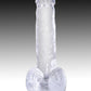 King Cock Dildo with Balls - Clear - 6in