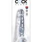 King Cock Dildo with Balls - Clear - 8in