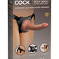 King Cock Comfy Silicone Body Dock Strap-On Kit with Dildo - Black/Caramel - 7in