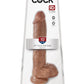 King Cock Dildo with Balls - Caramel/Tan - 10in