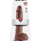 King Cock Dildo with Balls - Brown/Chocolate - 10in
