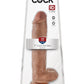King Cock Dildo with Balls - Caramel - 11in