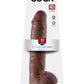 King Cock Dildo with Balls - Chocolate - 11in