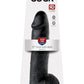 King Cock Dildo with Balls - Black - 12in
