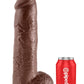 King Cock Dildo with Balls - Chocolate - 12in