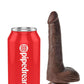 King Cock Dildo with Balls - Brown/Chocolate - 6in