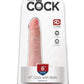 King Cock Dildo with Balls - Flesh/Vanilla - 6in