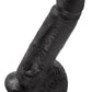King Cock Dildo with Balls - Black - 7in