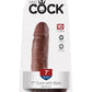 King Cock Dildo with Balls - Chocolate - 7in