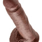 King Cock Dildo with Balls - Chocolate - 8in
