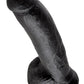 King Cock Dildo with Balls - Black - 9in