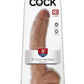 King Cock Dildo with Balls - Caramel/Tan - 9in