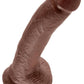 King Cock Dildo with Balls - Chocolate - 9in