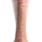 King Cock Elite Dual Density Vibrating Rechargeable Silicone with Remote Control Dildo - Vanilla - 7in