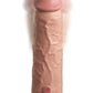King Cock Elite Dual Density Vibrating Rechargeable Silicone Dildo with Remote Control Dildo - Vanilla - 8in