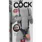 King Cock Hollow Strap-On Suspender System with Dildo - Black/Vanilla - 10in