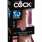 King Cock Plus Triple Density Dildo with Balls - Caramel - 6.5in