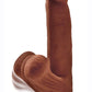 King Cock Plus Triple Density Dildo with Swinging Balls - Chocolate - 8in