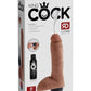 King Cock Squirting Dildo with Balls - Caramel/Tan - 8in