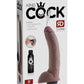 King Cock Squirting Dildo with Balls - Brown/Chocolate - 9in