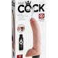 King Cock Squirting Dildo with Balls - Flesh/Vanilla - 9in