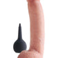 King Cock Squirting Dildo with Balls - Flesh/Vanilla - 9in