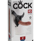 King Cock Strap-On Harness with Dildo - Caramel/Tan - 8in