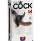 King Cock Strap-On Harness with Dildo - Chocolate - 8in