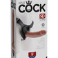 King Cock Strap-On Harness with Dildo - Caramel/Tan - 9in