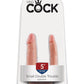 King Cock U-Shaped Small Double Trouble Dildo - Flesh/Vanilla - Small