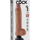 King Cock Vibrating Dildo with Balls - Caramel - 10in