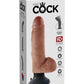 King Cock Vibrating Dildo with Balls - Caramel - 7in