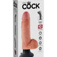 King Cock Vibrating Dildo with Balls - Vanilla - 7in