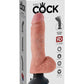 King Cock Vibrating Dildo with Balls - Vanilla - 8in