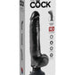 King Cock Vibrating Dildo with Balls - Black - 9in