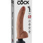 King Cock Vibrating Dildo with Balls - Caramel - 9in