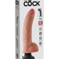 King Cock Vibrating Dildo with Balls - Vanilla - 9in