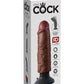 King Cock Vibrating Realistic Dildo Waterproof - Chocolate - 6in