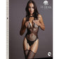 Le Desir Contrast Suspender Bodystocking - Black - One Size
