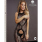 Le Desir Crotchless Leopard Bodystocking - Animal Print/Black - One Size