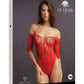 Le Desir Crotchless Rhinestone Teddy - Red - One Size