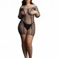 Le Desir Duo Net Sleeved Mini Dress - Black - Queen