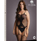 Le Desir Fence Net Suspender Bodystocking - Black - Queen