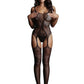 Le Desir Fishnet and Lace Bodystocking - Black - One Size