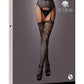 Le Desir Garterbelt Stocking with Lace Top - Black - One Size