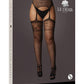 Le Desir Garterbelt Stockings with Lace Top - Black - Queen
