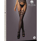 Le Desir Garterbelt Stockings with Open Design - Black - One Size